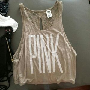 Pink lace tank top