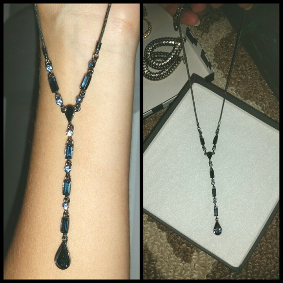 -----SOLD---- Saphire blues and pewter Necklace
