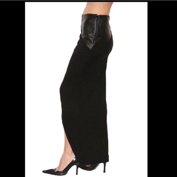 David Lerner Wrap Skirt w/ Leather insert - Picture 2 of 4