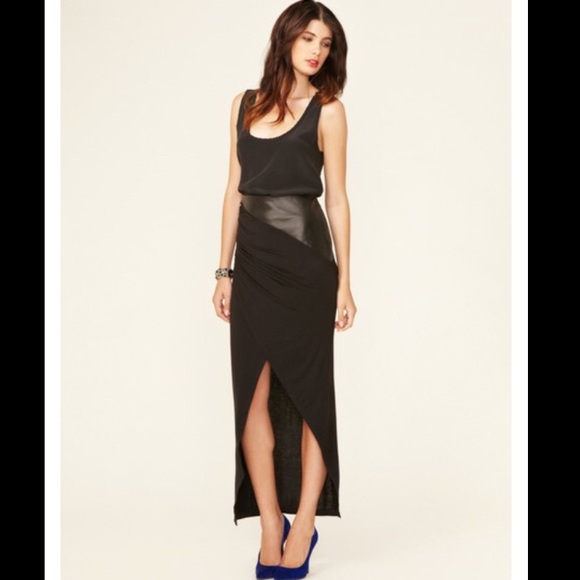 David Lerner Wrap Skirt w/ Leather insert - Picture 4 of 4