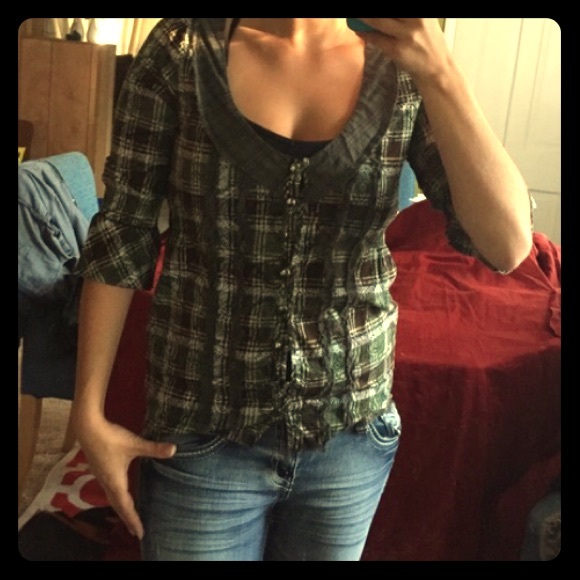 BKE plaid button down