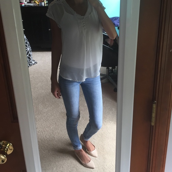 Adorable White Sheer Top