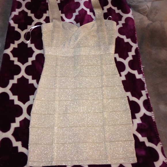 Gold bandage dress