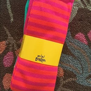 2 pack Boden Patterned Striped Tights Cotton