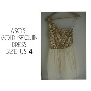 ASOS gold sequin dress
