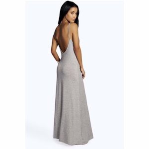 Low Back Maxi Dress (Grey)
