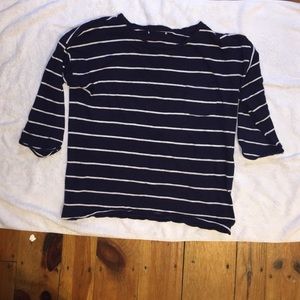 Navy blue and white shirt