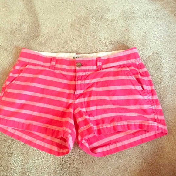 Old navy pink stripes shorts. Willing to negotiate