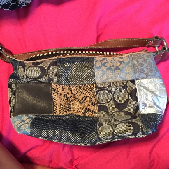Multi patch coach purse