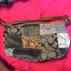 Multi patch coach purse