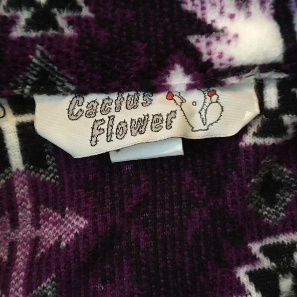 Large Cactus Flower soft polyester printed jacket - Picture 2 of 4