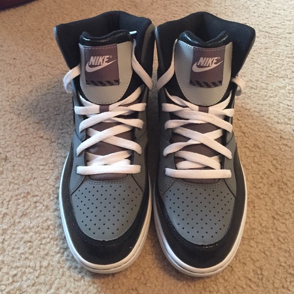 Hi top. Gray black and white nike