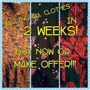 Selling ALL clothes to buffalo exchange in 2 weeks