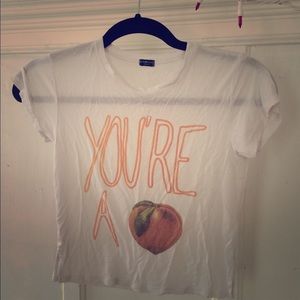 Brandy Melville "You're a 🍑" crop top
