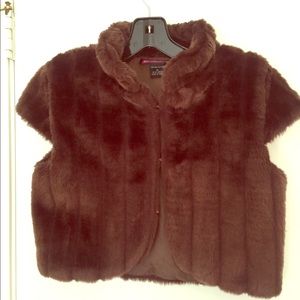 Brown faux fur sexy vest