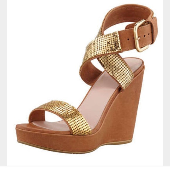 Stuart Weitzman Chain-Maile Wedge Size 39