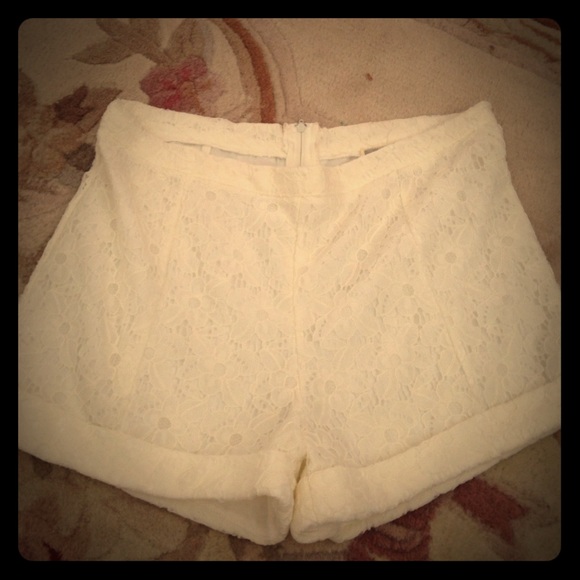 High waisted lace shorts