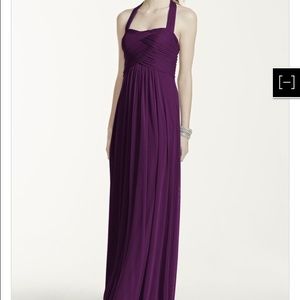 David's Bridal Halter Dress -Plum- NEVER WORN!