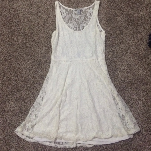 Womens lace white dress fit and flare