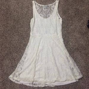 Womens lace white dress fit and flare