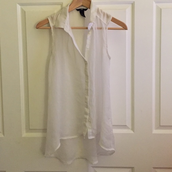 Sheer White Sleeveless Top