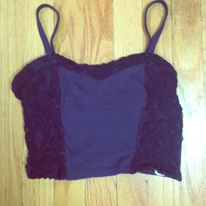 Navy Blue Crop Top