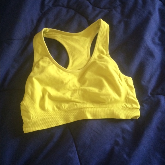 Yellow sports bra