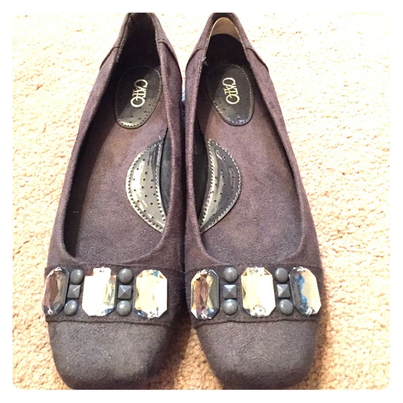 Grey bling flats 💎💎