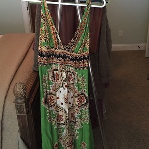 Stunning Green Patterned Maxi Dress