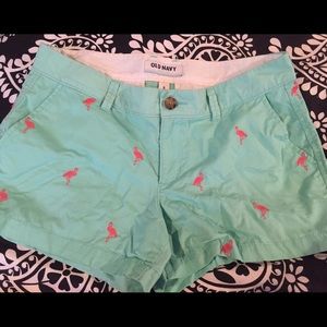 Old Navy Flamingo Embroidered Shorts