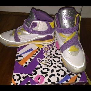 Pastry white and yellow purple sneakers
