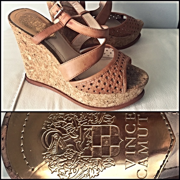 Vince Camuto Shoes - On hold 💕 VINCE CAMUTO Tan Wedges!!
