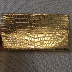 Gold metallic clutch