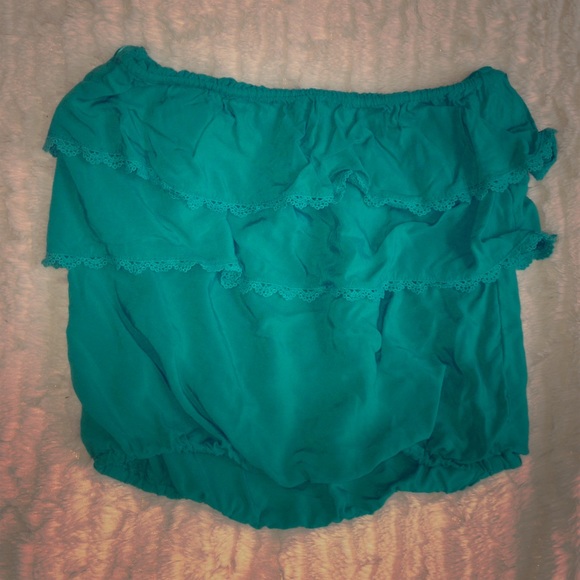 Teal layered tube top NEW