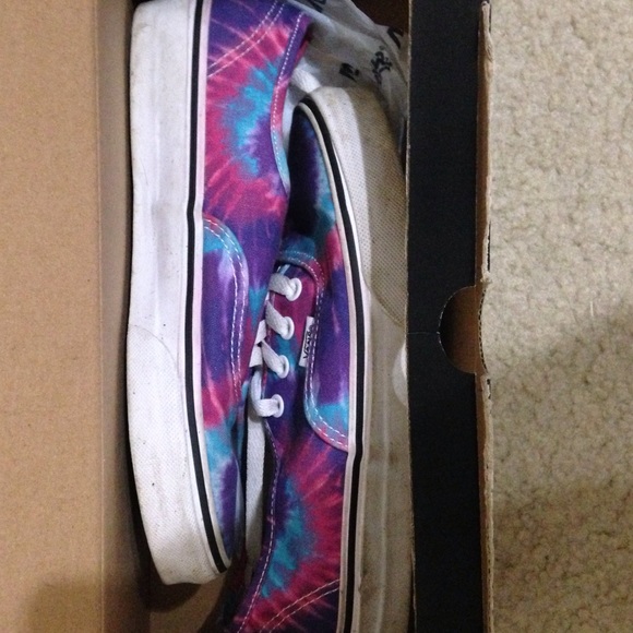 Pink tie dye vans light wear