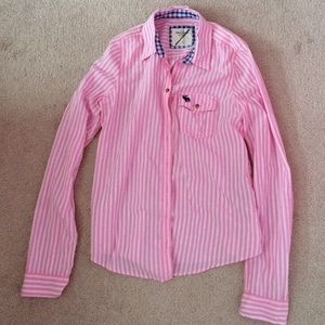 Pinstriped button down dress shirt