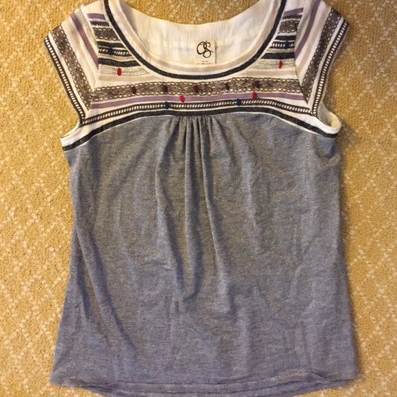 Anthropologie silver baby doll top