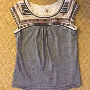 Anthropologie silver baby doll top