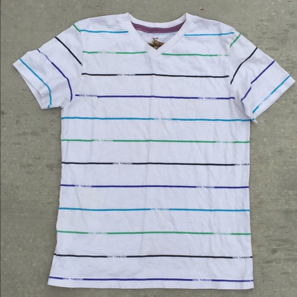 Epic Threads Colorful Stripped T shirt