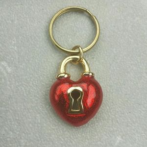 Valentines Day Key chain. Red heart key hole