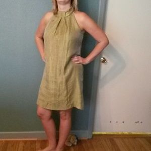 Chiffon high neck a frame dress