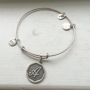 Silver alex and ani "A" bracelet