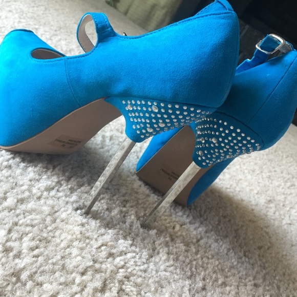 Platform Ankle Strap Rhinestone Heel - Picture 2 of 3