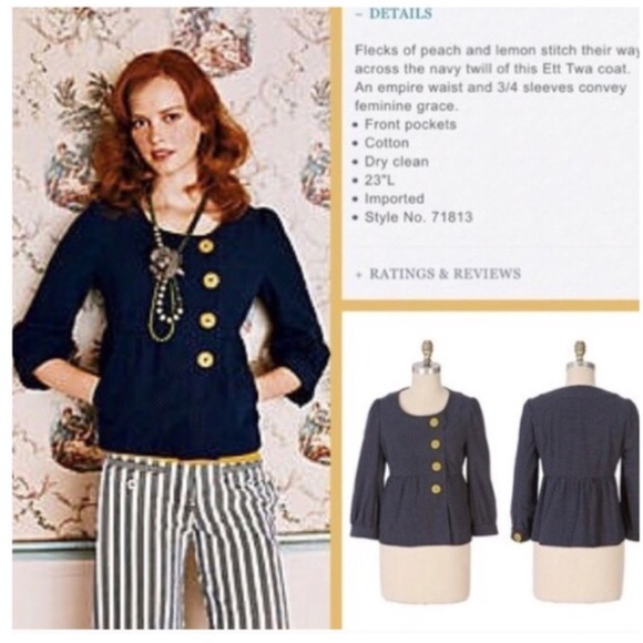 Anthro outerwear ETT Taia brand size 4 - Picture 4 of 8