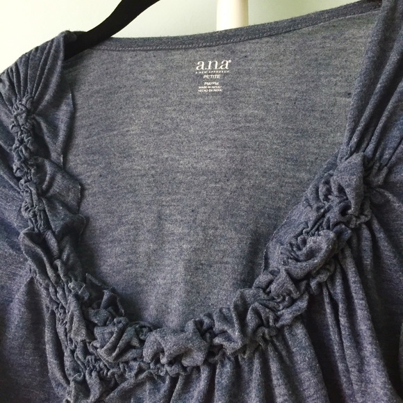 Blue-Grey Ruched Scoop Top - Picture 2 of 3