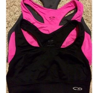 Black and pink champion sports bras