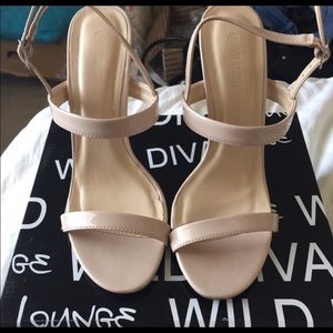 Nude Double Strap Heels