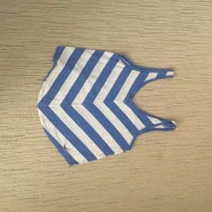 Super cute blue and white tank top!