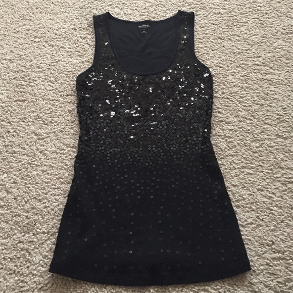 A black tank top with black sparkles. - Picture 1 of 1