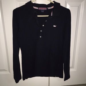 Vineyard Vines long sleeve navy polo shirt